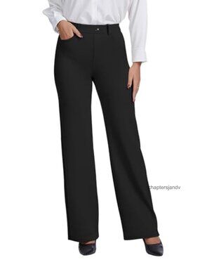 VIMPEP Women's Loose Fit Straight Leg Wide Leg Dress Pants Stretchy Work